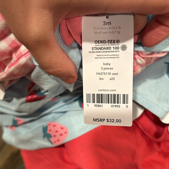 Carter’s three-piece dress with bloomers, and romper. - Picture 6 of 6